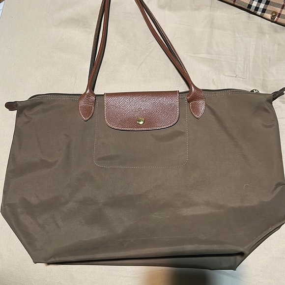 Longchamp Bags Olive Green Brown Longchamp Tote Poshmark